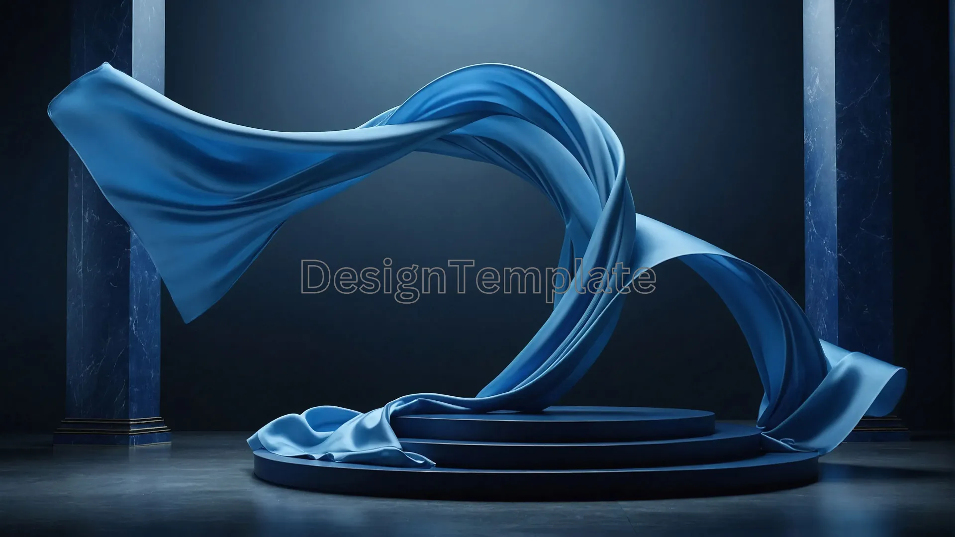 Best 3D Podium Draped in Silk Fabric Background image